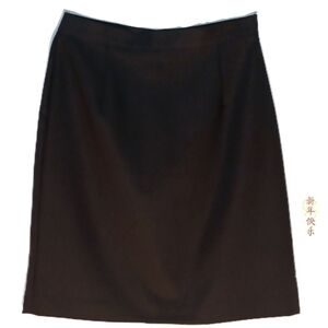 Alicia Classic Black Career Skirt Straight High Waisted Lined Zip Button Close